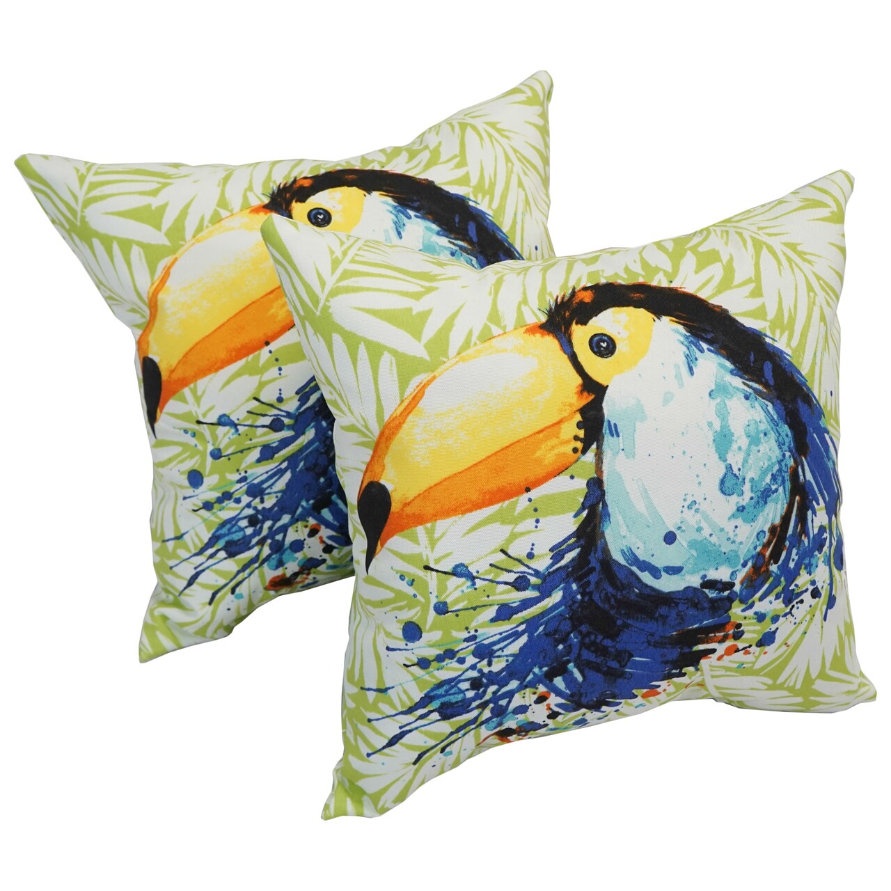 Spun Polyester 17-inch Outdoor Throw Pillows (Set of 2) - Toucan Leaf
